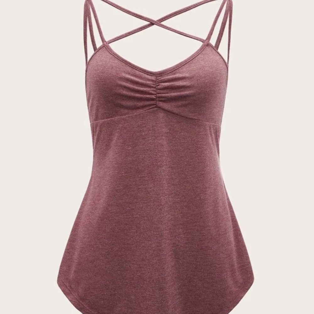 🍋‍🟩 Shein baby doll Cross Strap tank top🍉